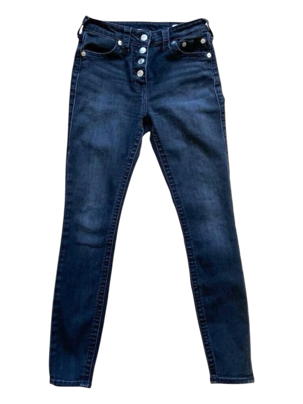 True Religion jeans style Jennie curvy high rise skinny 206051 black button fly